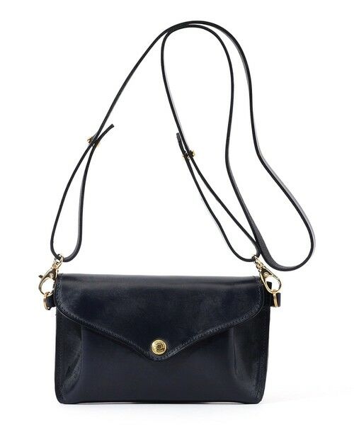 TOMORROWLAND / トゥモローランド ショルダーバッグ | 【別注】GLENROYAL MEDIUM PURSE WITH STRAP ブライドルレザー ショルダーミニバッグ（69 ネイビー）