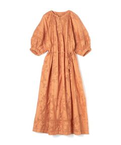 TOMORROWLAND / トゥモローランド ロング・マキシ丈ワンピース | コットンカットジャカード パフスリーブワンピース