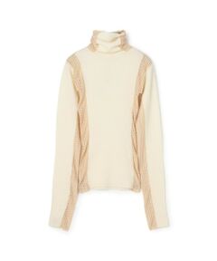 TOMORROWLAND / トゥモローランド ニット・セーター | diotima Merino Mesh Stripe メッシュコンビ タートルネックニット