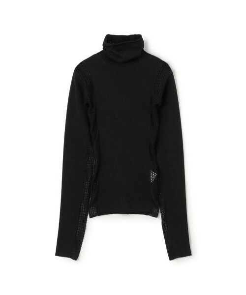 TOMORROWLAND / トゥモローランド ニット・セーター | diotima Merino Mesh Stripe メッシュコンビ タートルネックニット（18 ブラック系）