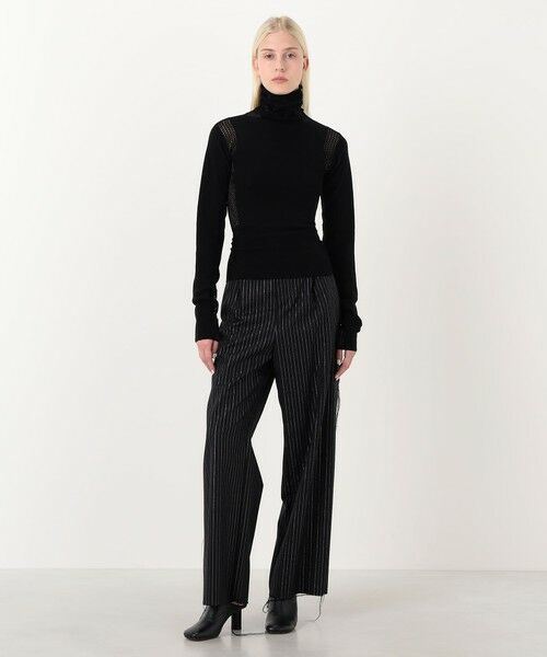 TOMORROWLAND / トゥモローランド ニット・セーター | diotima Merino Mesh Stripe メッシュコンビ タートルネックニット | 詳細1