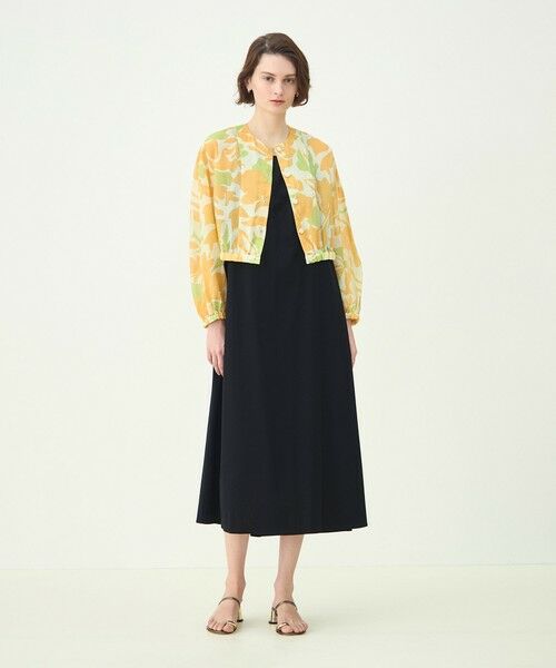 TOMORROWLAND / トゥモローランド ブルゾン | ボタニカルオーガンジー ノーカラーブルゾン | 詳細1
