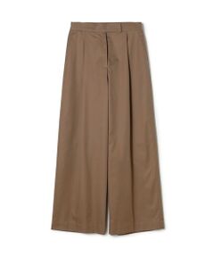 コットンギャバジン タックワイドパンツ
