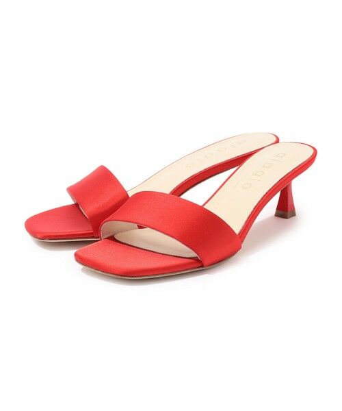 TOMORROWLAND / トゥモローランド サンダル | alagio SATIN MULE SARA ヒールサンダル(35 レッド)