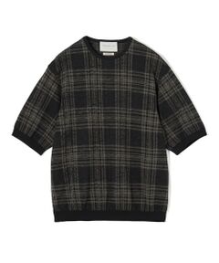 TOMORROWLAND / トゥモローランド ニット・セーター | TOMORROWLAND tricot チェック柄 コットンハーフスリーブ ニット