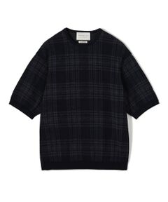 TOMORROWLAND / トゥモローランド ニット・セーター | TOMORROWLAND tricot チェック柄 コットンハーフスリーブ ニット