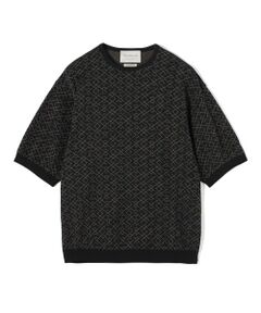 TOMORROWLAND / トゥモローランド ニット・セーター | TOMORROWLAND tricot ジオメトリック柄 コットンハーフスリーブ ニット
