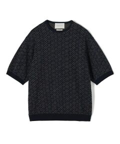 TOMORROWLAND / トゥモローランド ニット・セーター | TOMORROWLAND tricot ジオメトリック柄 コットンハーフスリーブ ニット