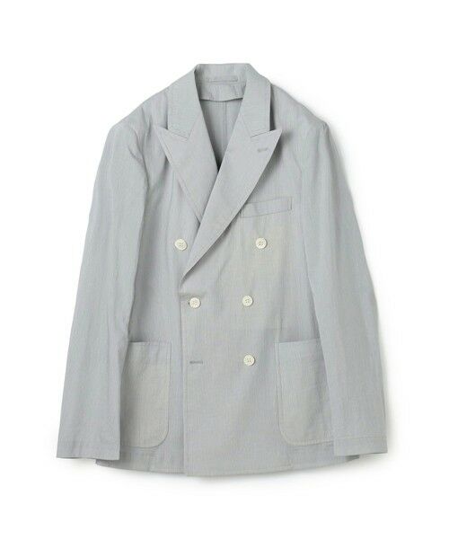 TOMORROWLAND / トゥモローランド テーラードジャケット | コットンシルクシアサッカー ダブルブレステッド6Bジャケット GIANNETTI PIERO(64 ブルー系)