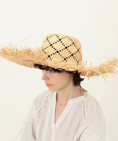 TOMORROWLAND / トゥモローランド ハット | KIJIMA TAKAYUKI RAFFIA ARGYLE WIDE BRIM HAT ラフィアハット | 詳細1