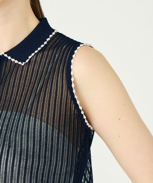 TOMORROWLAND / トゥモローランド ニット・セーター | ミニエンブロイダリー ノースリーブポロプルオーバー | 詳細7