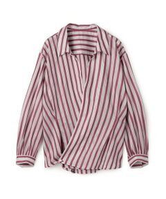 TOMORROWLAND / トゥモローランド シャツ・ブラウス | プラムシアーストライプ カシュクールシャツ