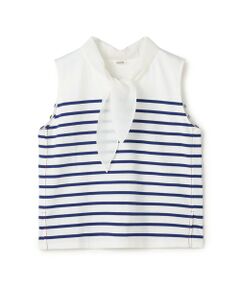 TOMORROWLAND / トゥモローランド Tシャツ | パネルボーダー ノースリーブプルオーバー