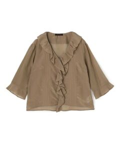 TOMORROWLAND / トゥモローランド シャツ・ブラウス | コットンシルクシャンブレー ラッフルブラウス