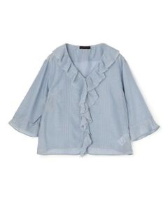 TOMORROWLAND / トゥモローランド シャツ・ブラウス | コットンシルクシャンブレー ラッフルブラウス