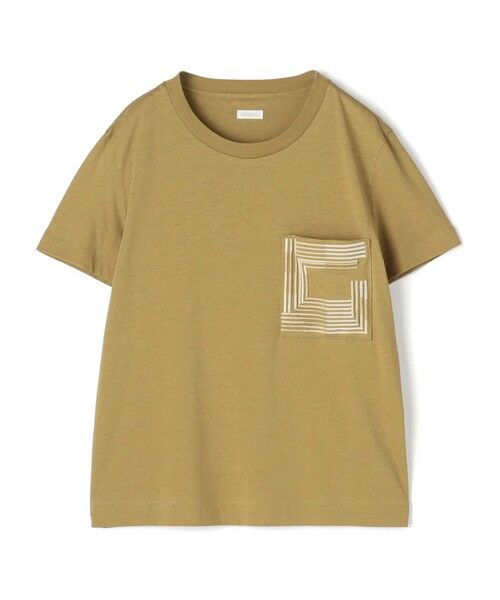 TOMORROWLAND / トゥモローランド Tシャツ | コットンリネンジャージー エンブロイダリーポケットプルオーバー（53 グリーン）