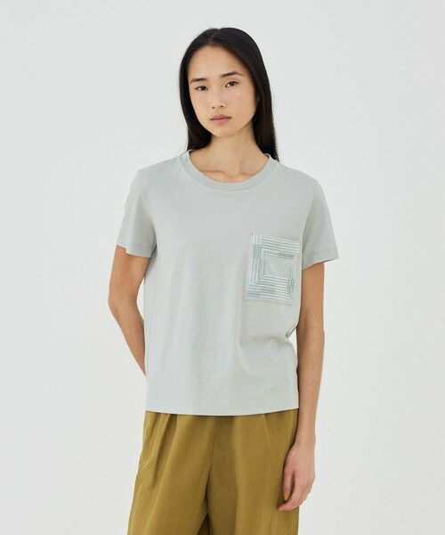TOMORROWLAND / トゥモローランド Tシャツ | コットンリネンジャージー エンブロイダリーポケットプルオーバー | 詳細2