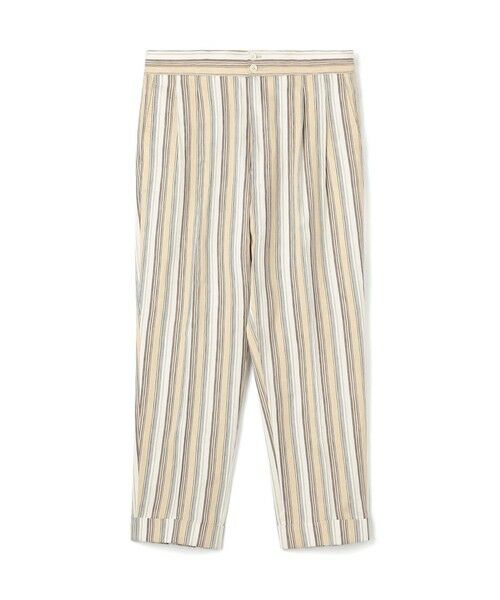 TOMORROWLAND / トゥモローランド その他パンツ | リネンセルロース マルチストライプ バックグルカ 2タックペグトップパンツ ALBINI セットアップ対応(44 ベージュ系)