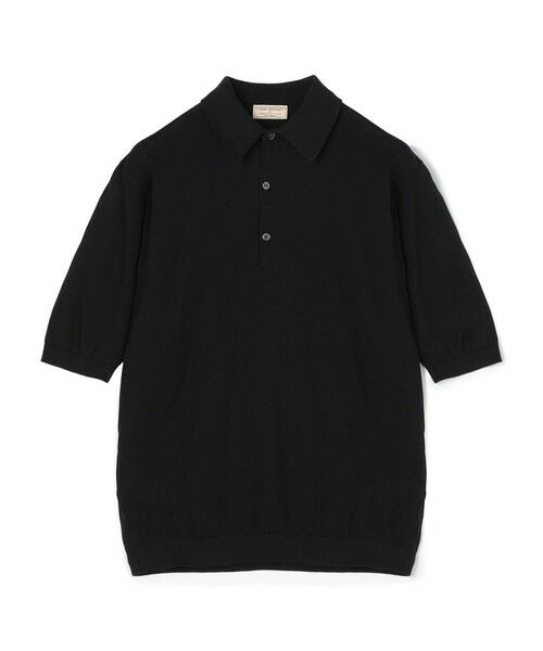 TOMORROWLAND / トゥモローランド ニット・セーター | 【別注J】JOHN SMEDLEY 30Gシーアイランドコットン ニットポロ ISIS（19 ブラック）