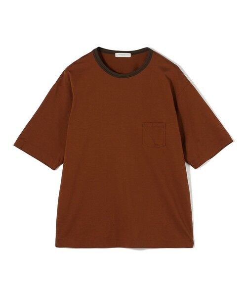 TOMORROWLAND / トゥモローランド カットソー | コットンシルク高密度天竺 リンガーTシャツ（45 テラコッタ）
