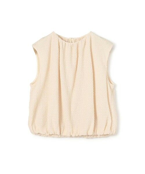 TOMORROWLAND / トゥモローランド カットソー | コットンシアートリコット ギャザーショートブラウス(41 ライトベージュ)