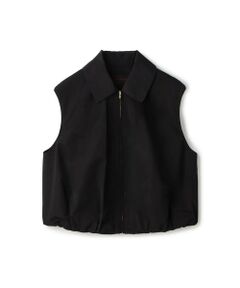 TOMORROWLAND / トゥモローランド ベスト | ポリステルシルクタフタ ステンカラーコクーンジレ