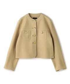 TOMORROWLAND / トゥモローランド ノーカラージャケット | 【WEB先行予約】ブークレーニット クルーネックジャケット