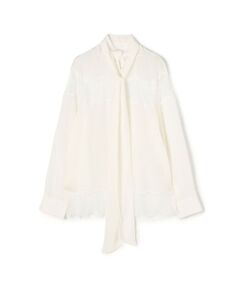 TOMORROWLAND / トゥモローランド シャツ・ブラウス | シルクデシン ボウタイレースブラウス