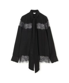 TOMORROWLAND / トゥモローランド シャツ・ブラウス | シルクデシン ボウタイレースブラウス