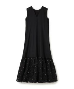 TOMORROWLAND / トゥモローランド ロング・マキシ丈ワンピース | 【別注】ne Quittez pas BLACK ORGANZA COMB ノースリーブ ロングワンピース