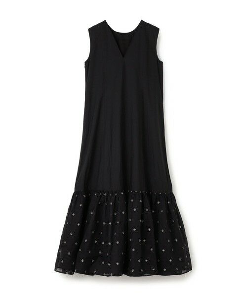 TOMORROWLAND / トゥモローランド ロング・マキシ丈ワンピース | 【別注】ne Quittez pas BLACK ORGANZA COMB ノースリーブ ロングワンピース（18 ブラック系）