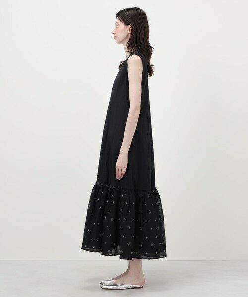 TOMORROWLAND / トゥモローランド ロング・マキシ丈ワンピース | 【別注】ne Quittez pas BLACK ORGANZA COMB ノースリーブ ロングワンピース | 詳細2