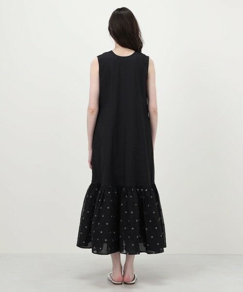 TOMORROWLAND / トゥモローランド ロング・マキシ丈ワンピース | 【別注】ne Quittez pas BLACK ORGANZA COMB ノースリーブ ロングワンピース | 詳細3