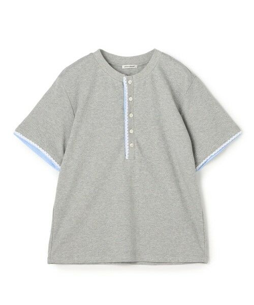 TOMORROWLAND / トゥモローランド Tシャツ | コットンレイヤードヘンリーTシャツ(13 ライトグレー)