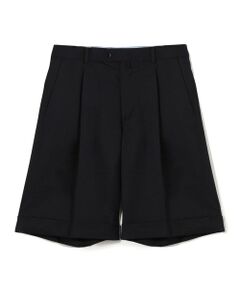 TOMORROWLAND / トゥモローランド ショート・ハーフ・半端丈パンツ | ウールポリエステルツイル バレルワイドショートパンツ