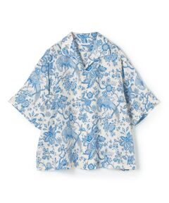 TOMORROWLAND / トゥモローランド シャツ・ブラウス | セルロースレーヨンリネンプリント イタリアンカラーシャツ