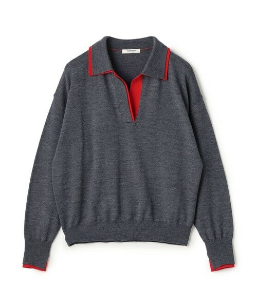 TOMORROWLAND / トゥモローランド ニット・セーター | プレーンウールレイヤー スキッパープルオーバー（16 グレー系）