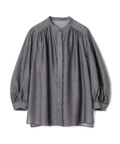TOMORROWLAND / トゥモローランド シャツ・ブラウス | レーヨンキュプラシャンブレー ギャザーブラウス