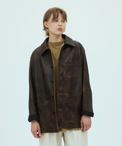 TOMORROWLAND / トゥモローランド レザーブルゾン・ジャケット | ラムレザー ムートンカラーショートコート | 詳細11