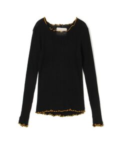 TOMORROWLAND / トゥモローランド Tシャツ | V::room コットンリブ ラウンドネックプルオーバー