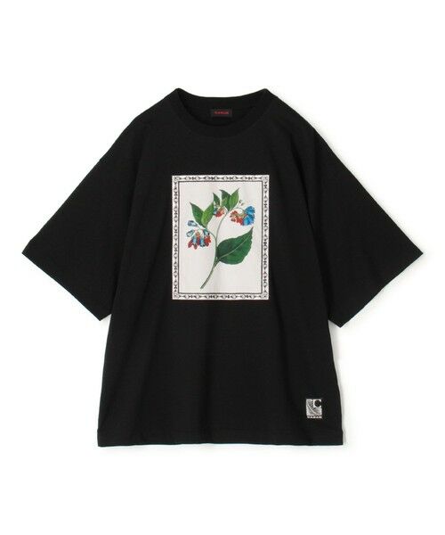 TOMORROWLAND / トゥモローランド カットソー | スビンコットン FLOWER Tシャツ（18 ブラック系）