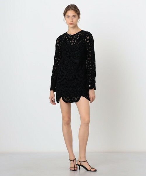 TOMORROWLAND / トゥモローランド ミニ丈・ひざ丈ワンピース | Sea New York DANA EMBROIDERY VELVET ベルベット ミニドレス | 詳細1