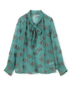 TOMORROWLAND / トゥモローランド シャツ・ブラウス | カットリーフジャカード ボウタイブラウス