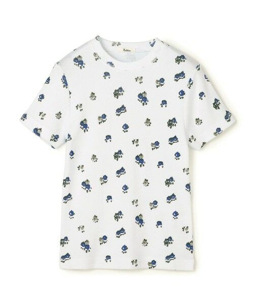 TOMORROWLAND / トゥモローランド Tシャツ | コットンモダールフライス フラワープリント Tシャツ(12 ホワイト系)