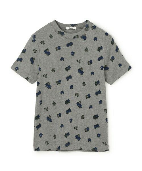 TOMORROWLAND / トゥモローランド Tシャツ | コットンモダールフライス フラワープリント Tシャツ(16 グレー系)