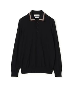 TOMORROWLAND / トゥモローランド ニット・セーター | TOMORROWLAND tricot スーパーファインメリノウール ラインニットポロシャツ S-WOOL