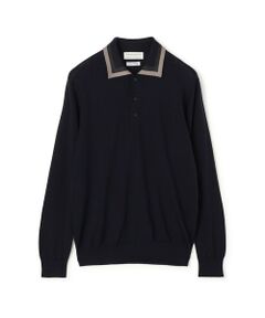 TOMORROWLAND / トゥモローランド ニット・セーター | TOMORROWLAND tricot スーパーファインメリノウール ラインニットポロシャツ S-WOOL