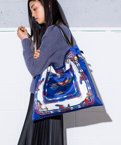 TOPKAPI / トプカピ トートバッグ | 【日本製】マイルドサテンスカーフパネル柄・A4トートバッグ