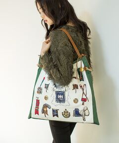 TOPKAPI / トプカピ トートバッグ | 【日本製】マイルドサテンスカーフパネル柄・A4トートバッグ