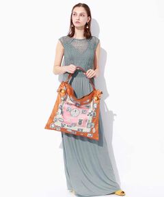 TOPKAPI / トプカピ トートバッグ | 【WEB限定】マイルドサテンスカーフパネル柄 A4トートバッグ